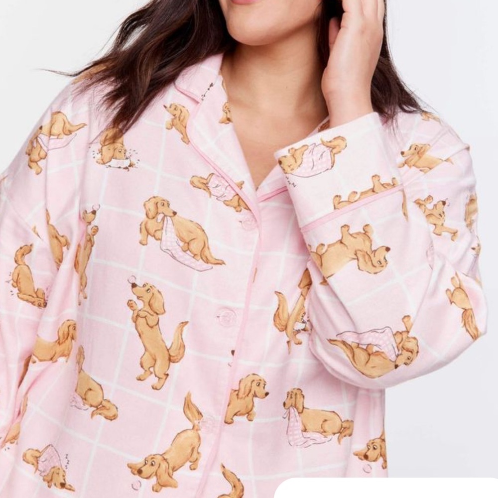 Peter Alexander Pink Dog Print Pajama Set